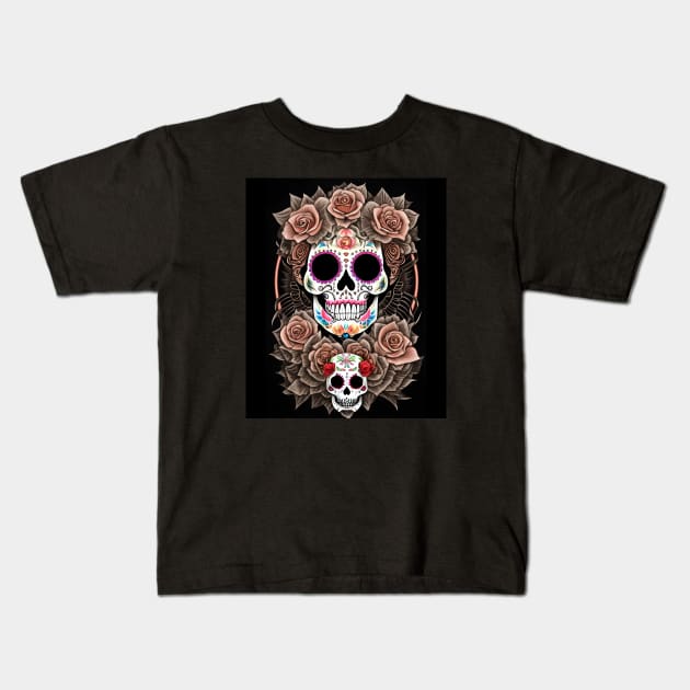 Stunning Sugar Skull Art - Celebrate Tradition Kids T-Shirt by ImaginativeInkPOD